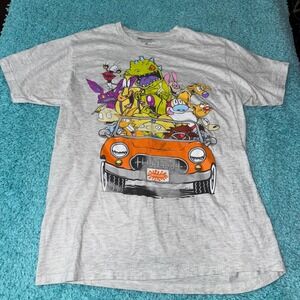 Nickelodeon 90s‎ Cartoon Characters Orange Car T Shirt Kids Medium